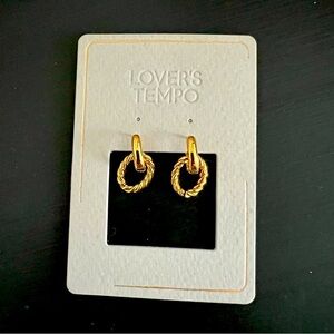 Lover’s Tempo Blanche Click Hoop Earrings, Gold NWT